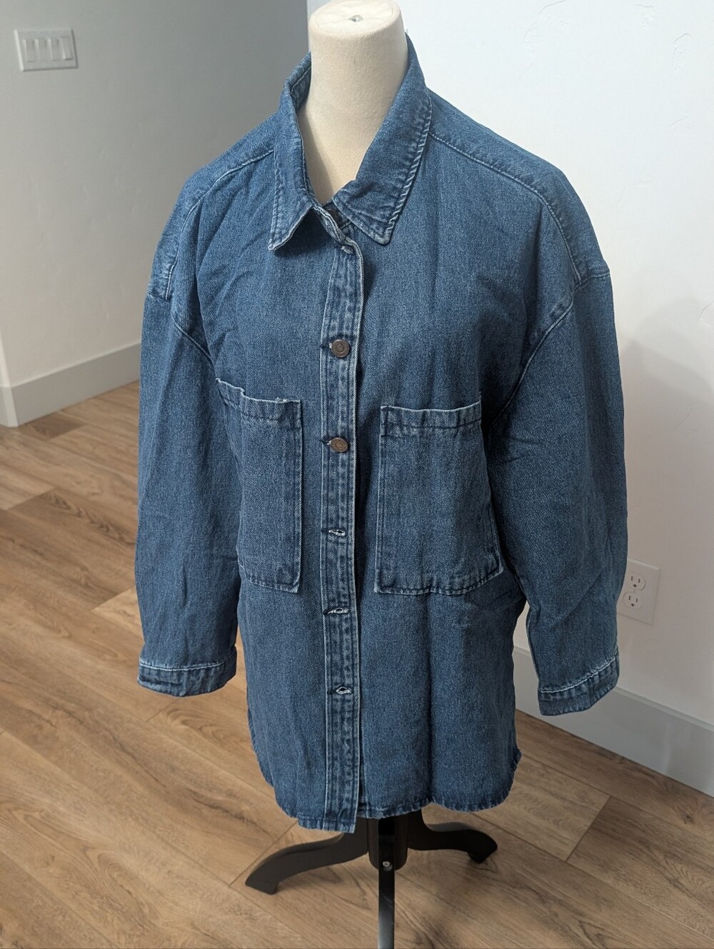 Amazon Dark Blue Denim Jacket with Front Patch Pockets